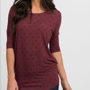 Dolman Tunic - Black Cherry with Pin Dot